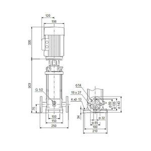 Centrifugaalpomp CRN3-36 A-FGJ-G-V-HQQV 3x400D 50 Hz
