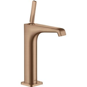 AXOR Citterio E 1-hendel wastafelmengkraan 190 met pingreep Brushed Red Gold incl. PushOpen afvoerplug