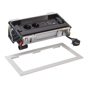 Bureau aansluitunit 8 mod. 2 contactdoos+USB+RJ45+HDMIB Flip Up