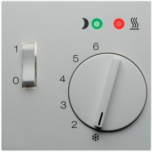 Centraalstuk regelknop en wip en 2 LEDs polarwit mat S.1/B.7