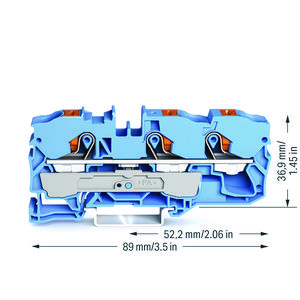 3-draads rijgklem Met drukknop 10 mm² blauw VVE=25
