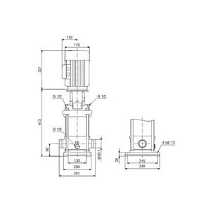 Centrifugaalpomp CRN20-02 A-P-G-V-HQQV 3x400D 50 Hz