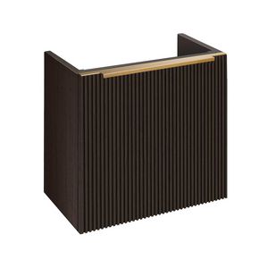 Onderkast v. wastafel WOOD 40x50x20cm 1 deur links licht eik / greep type M4 alu. mat goud