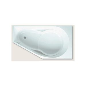 Ligbad Yukon asymm. links 160x90cm hooglans wit excl. badpoten