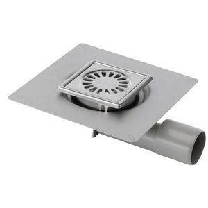 Vloerput Compact incl flens RVS304 97x97mm ou 40mm 40/50mm