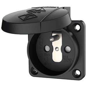 Inbouwwandcontactdoos 16A 2P+A 230V IP44 KI BE zwart