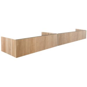 Onderkast v. wastafel WOOD 140x45cm 2x la open push rode eik
