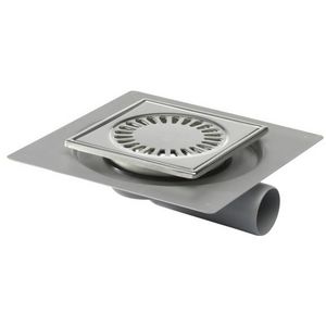 Vloerput Compact inc. flens RVS304 147x147mm ou/zu 50mm nv