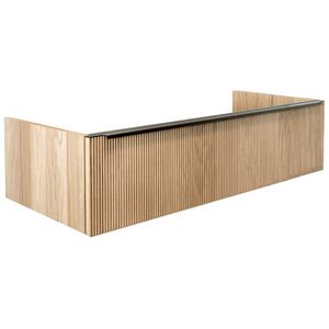 Onderkast v. wastafel WOOD 120x50cm 1x la rode eik / greep type M3 alu. mat zwart (voor enkele waskom)