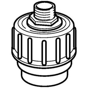 Polyethyleen (PE) overgangskoppeling messing draadnippel 40/1/2"bu.dr.