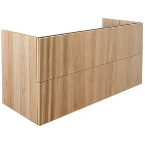 Onderkast v. wastafel WOOD 120x45cm 2x la push-to-open licht eik (voor dubbele waskom)