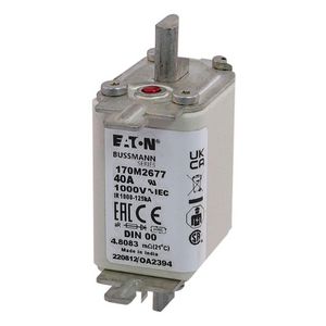 Zekering hoge snelheid 40A AC 1000V 125kA 00 aR IEC VVE=6