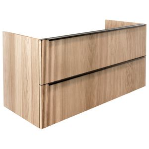 Onderkast v. wastafel WOOD 80x50cm 2x la licht eik / greep type M3 alu. mat zwart