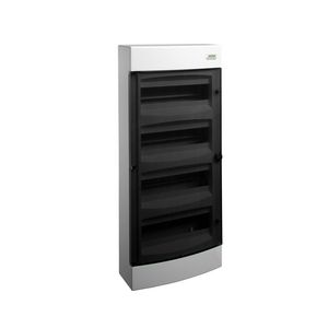 Installatiekast plastic transparant deur opbouw IP40 4 rijen