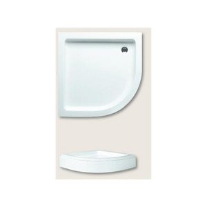 Douchebak ELM kwartrond 90x90cm R55 acryl wit randhoogte 3,5cm glans incl. pootset en paneel