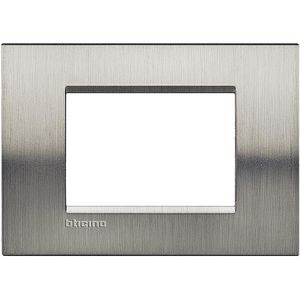 Afdekraam rechthoekig Geborsteld staal 3 mod. Livinglight
