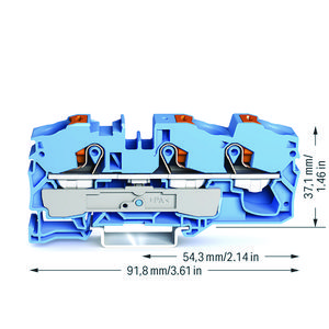 3-draads rijgklem Met drukknop 16 mm² blauw VVE=20