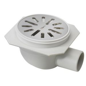 Vloerput ABS diameter 100mm zu 40mm RVS304 rooster ve