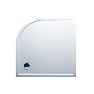Douchebak ZURICH kwartrond 100x100cm R55 acryl wit randhoogte 4,5cm glans vloermontage