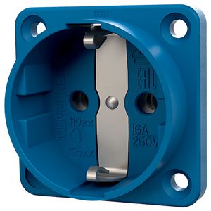 Inbouwwandcontactdoos 16A 2P+A 230V IP20 SCHUKO blauw