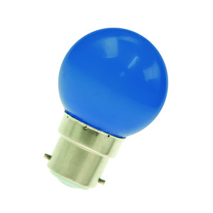 LED-lamp G45 party B22d 1W blauw