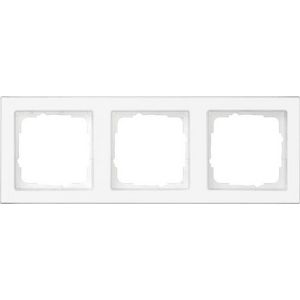 Afdekraam 3-v compleet beschr. Gira E2 clear/zuiver wit