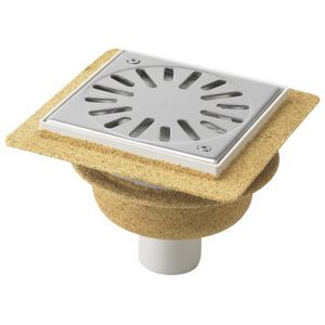 Vloerput 146x146mm ws50 vastrooster RVS onderuitl.+fl. zand