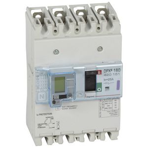 Vermogensschakelaar 160 Thermomagn.+RCD 25A 4P 50kA DPX3