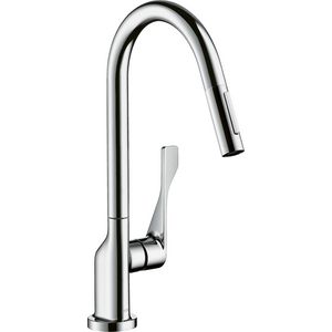 AXOR 1-hendel keukenkraan 250 + uittrekbare uiloop Eco 39832340 brushed black chrome