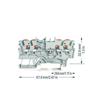 4-draads rijgklem Met drukknop 1 mm² grijs VVE=100