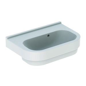 300 Basic wastafel Compact 60x40cm zonder kraangat met overloop wit Keratect