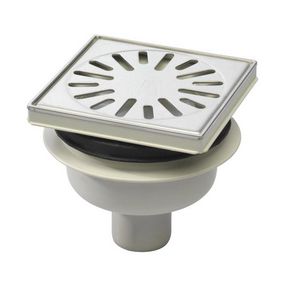 Vloerput 146x146mm ws50 rooster RVS+sierrand onderuitl.