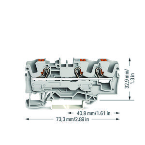 3-draads rijgklem Met drukknop 6 mm² grijs VVE=25