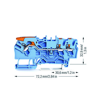 3-draads rijgklem met hendel en Druk 2,5 mm² blauw VVE=50