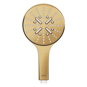 Handdouche rainsh. 130 smartact. 3 straalsoorten vierkant cool sunrise geborsteld (mat goudkleurig)