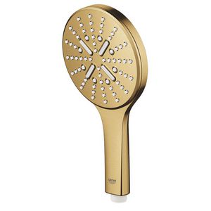 Handdouche rainsh. 130 smartact. 3 straalsoorten vierkant cool sunrise geborsteld (mat goudkleurig)