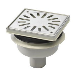 Vloerput 146x146mm ws50 vastrooster RVS+sierrand onderuitl.