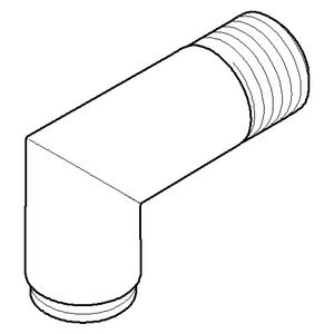 Aansluiting 1/2" 22x63x34mm Mat Zwart