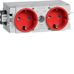 Wandcontactdoos 2-V Ecoline Wago C-profiel rood