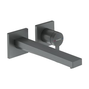 Tecturis E afbouwdeel 1-hendel wastafelkraan inbouw Wandgemonteerde EcoSmart+ met uitloop 225cm Brushed Black Chrome