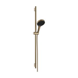Rainfinity Doucheset 130 3 straalsoorten EcoSmart met glijstang S Puro 90cm, push-schuifstuk en Designflex textiel doucheslang Brushed Bronze
