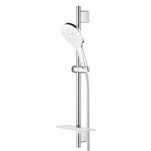 Glijstangset rainshower 130 smartact. 60cm moonwhite