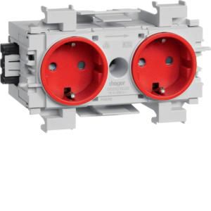 Wandcontactdoos 2-V Ecoline Wago frontmontage rood