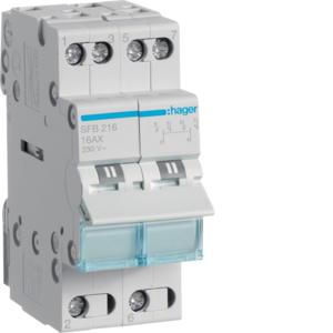 Modulaire omschakelaar 2P 16A NO.NC I-0-II onder