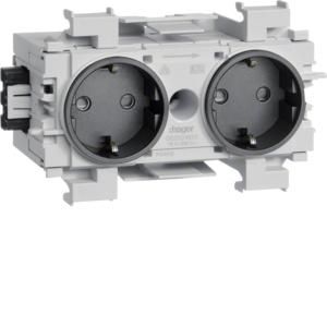 Wandcontactdoos 2-V Ecoline Wago frontmontage zwart