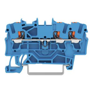 3-draads rijgklem Met Druk 2,5mm² blauw 2202-1304