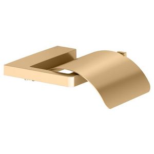 Toiletpapierhouder met deksel roestvrij messing geborsteld