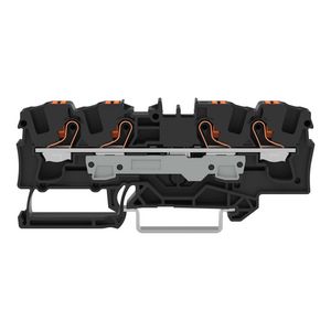 4-draads rijgklem Met drukknop 6mm² zwart VVE=25