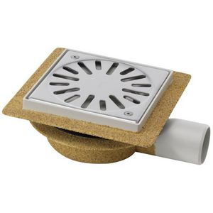 Vloerput 146x146mm ws32 vastrooster RVS zijuitl.+flens zand