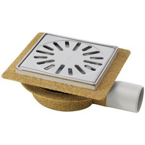 Vloerp ABS bezand 146x146mm 50mm flens RVS304 rand/vert/hor